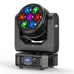 7x50W Mini LED Zoom Wash Beam Moving Head Light